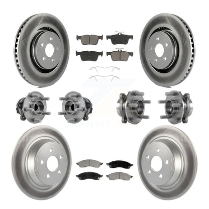 Hub Bearing Coat Brake Rotor Pads Front Rear Kit (10Pc) For Lincoln Nautilus FWD