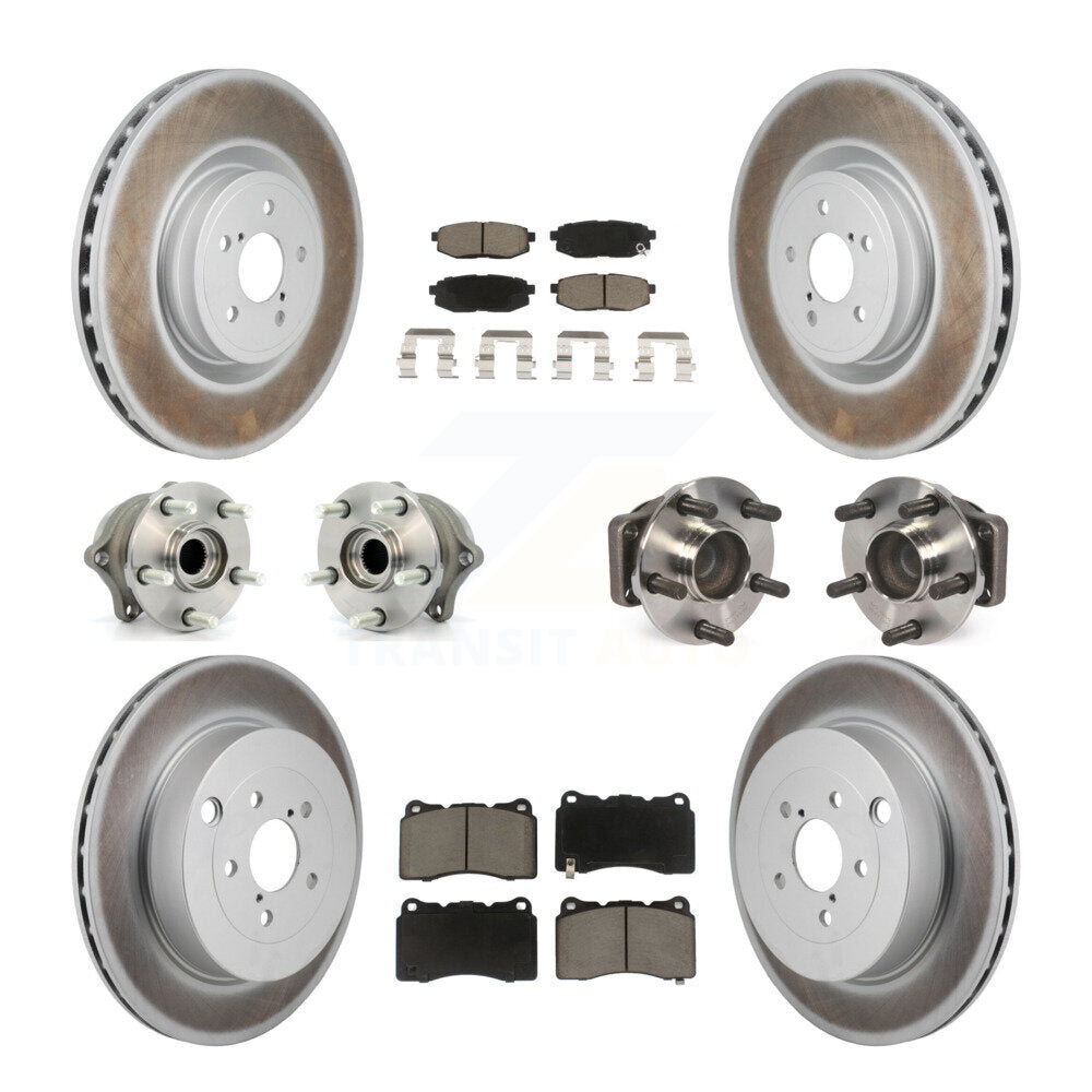 Hub Bearing Coat Brake Rotor Pads Front Rear Kit (10Pc) For 2017 Subaru BRZ Base