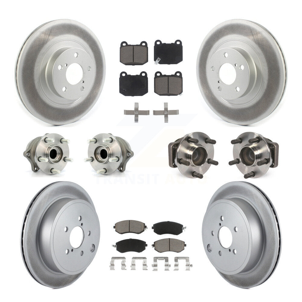 Hub Bearing Coated Disc Brake Rotor And Pad Front Rear Kit (10Pc) For Subaru BRZ