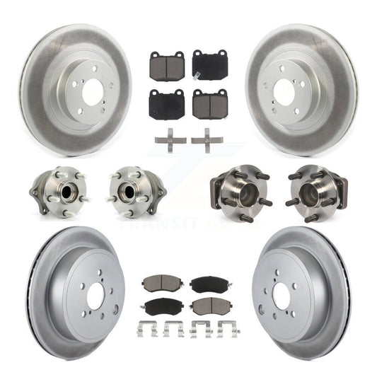 Hub Bearing Coated Disc Brake Rotor And Pad Front Rear Kit (10Pc) For Subaru BRZ