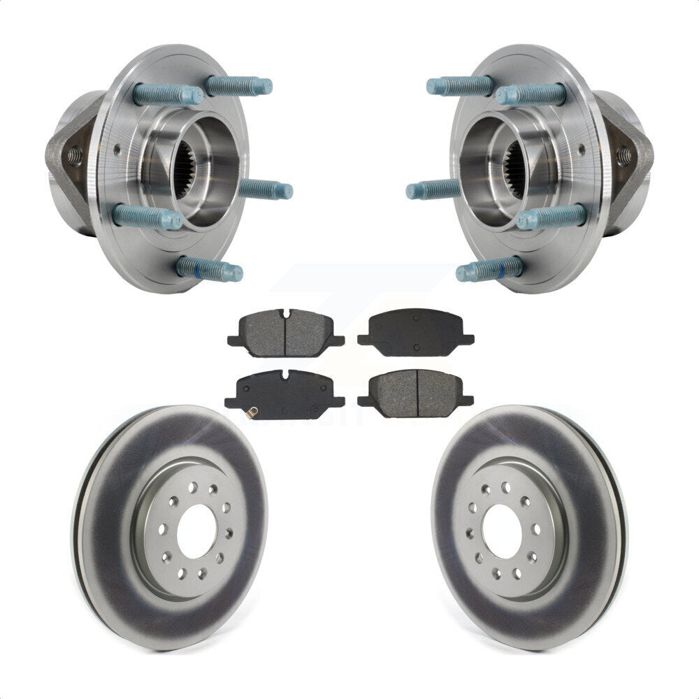 Hub Bearing Coated Brake Rotor & Pad Front Kit For Chevrolet Equinox GMC Terrain