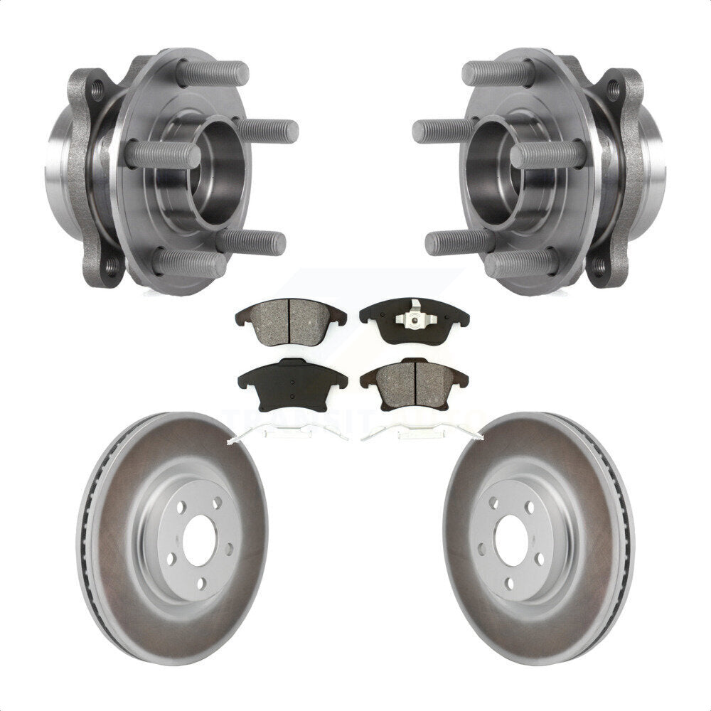 Hub Bearing Coated Disc Brake Rotor Pad Front Kit For 2017-2020 Lincoln MKZ 2.0L