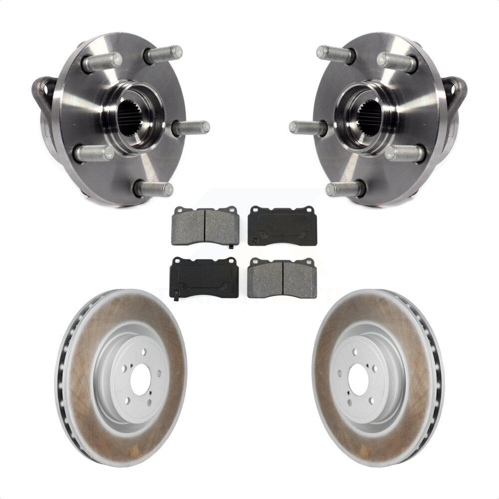 Hub Bearing Coated Brake Rotor And Pad Front Kit For 2004 Subaru Impreza WRX STI