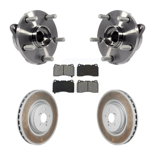 Hub Bearing Coated Brake Rotor And Pad Front Kit For 2004 Subaru Impreza WRX STI
