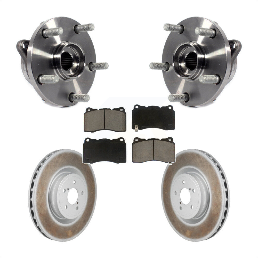 Hub Bearing Coated Brake Rotor And Pad Front Kit For 2004 Subaru Impreza WRX STI
