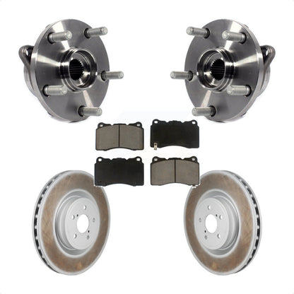 Hub Bearing Coated Brake Rotor And Pad Front Kit For 2004 Subaru Impreza WRX STI
