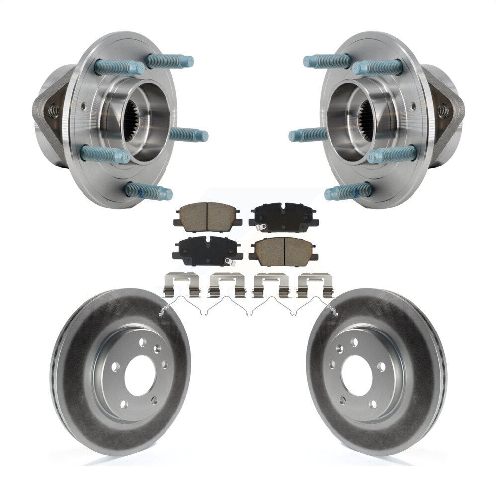 Hub Bearing Coated Brake Rotor & Pad Front Kit For Chevrolet Equinox GMC Terrain