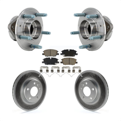Hub Bearing Coated Brake Rotor & Pad Front Kit For Chevrolet Equinox GMC Terrain