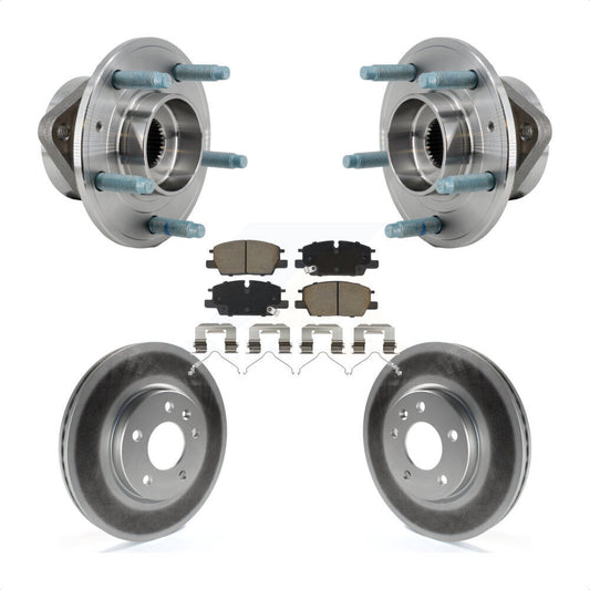 Hub Bearing Coated Brake Rotor & Pad Front Kit For Chevrolet Equinox GMC Terrain