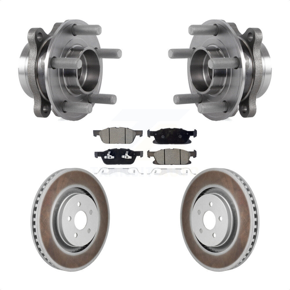 Hub Bearing Assembly Coat Brake Rotor Pad Front Kit For 2020-2024 Ford Edge 2.7L
