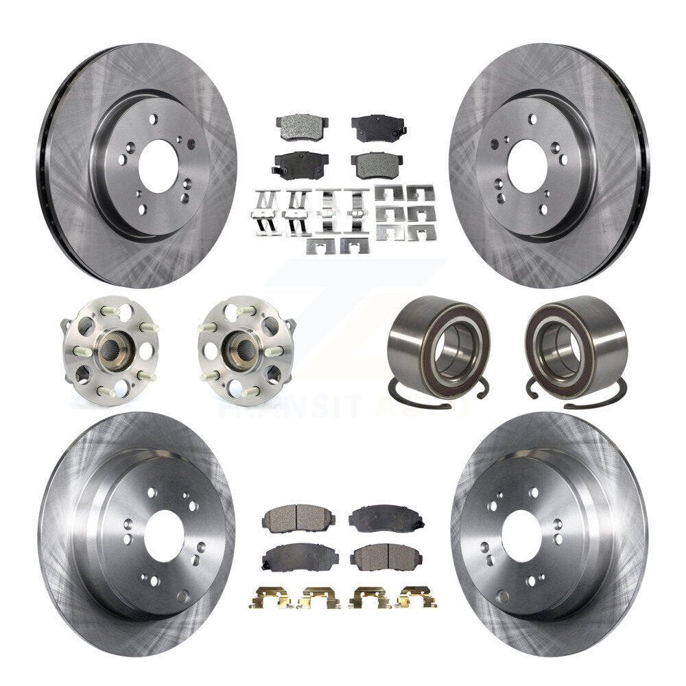 Hub Bearing Disc Brake Rotor And Ceramic Pad Front Rear Kit (10Pc) For Acura RDX