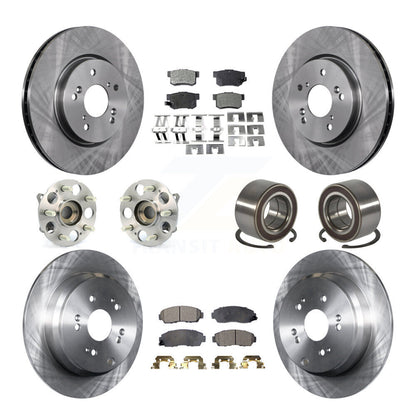 Hub Bearing Disc Brake Rotor And Ceramic Pad Front Rear Kit (10Pc) For Acura RDX