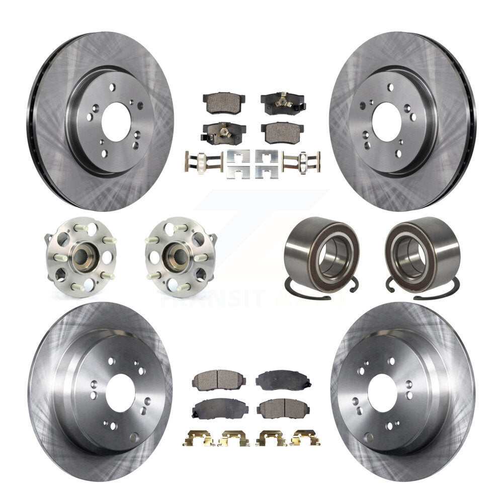 Hub Bearing Disc Brake Rotor Pads Front Rear Kit (10Pc) For Honda CR-V Acura RDX