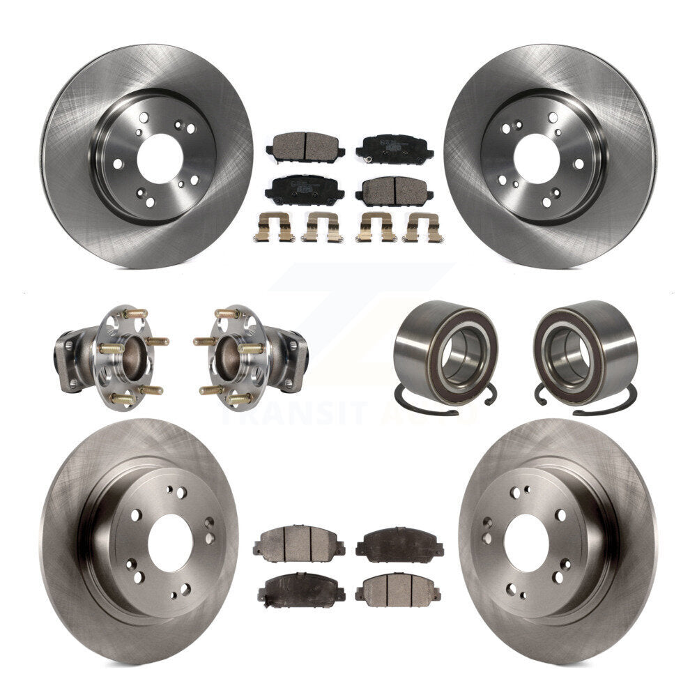 Hub Bearing Brake Rotor & Pad Front Rear Kit (10Pc) For 2016-2022 Honda HR-V FWD