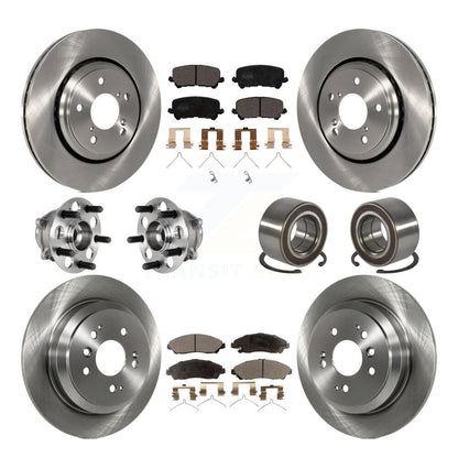 Hub Bearing Brake Rotor Pads Front Rear Kit (10Pc) For 2016-2022 Honda Pilot AWD