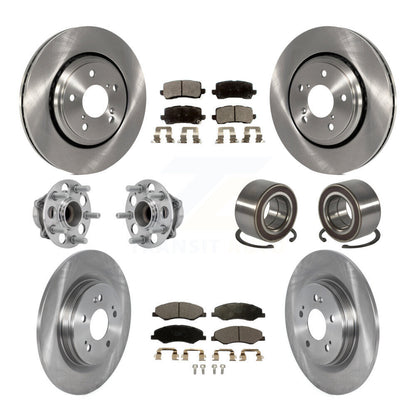 Hub Bearing Brake Rotor & Pads Front Rear Kit (10Pc) For 2018-2023 Honda Odyssey