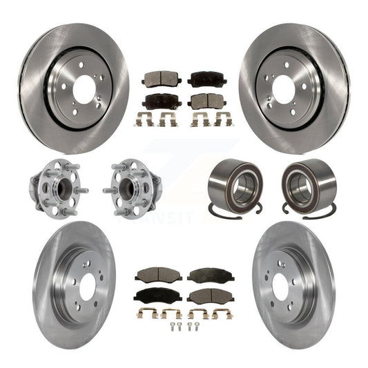 Hub Bearing Brake Rotor & Pads Front Rear Kit (10Pc) For 2018-2023 Honda Odyssey