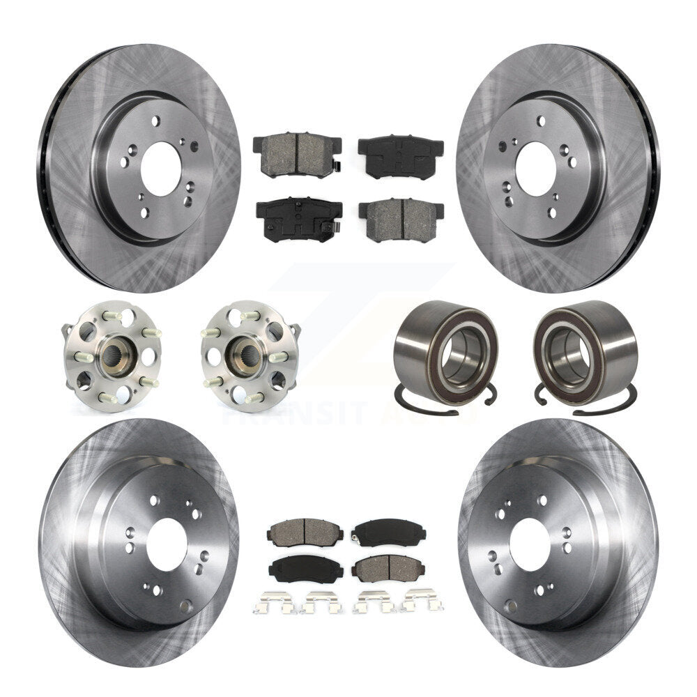 Wheel Hub Bearing Disc Brake Rotors And Pads Front Rear Kit (10Pc) For Acura RDX