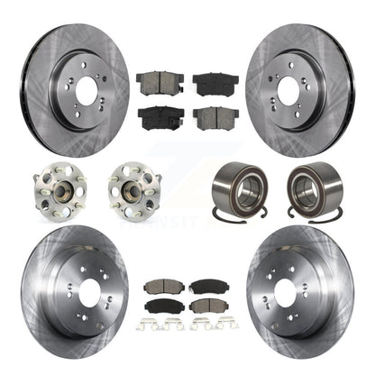 Wheel Hub Bearing Disc Brake Rotors And Pads Front Rear Kit (10Pc) For Acura RDX