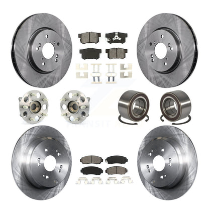 Hub Bearing Disc Brake Rotor Pads Front Rear Kit (10Pc) For Honda CR-V Acura RDX