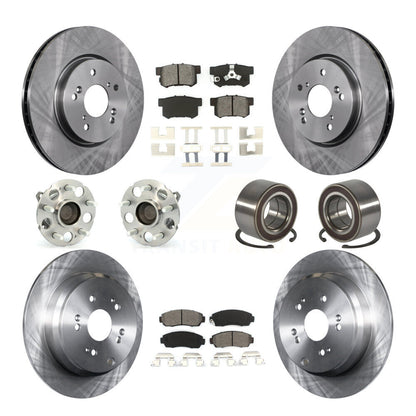 Hub Bearing Brake Rotor & Pad Front Rear Kit (10Pc) For 2007-2011 Honda CR-V FWD