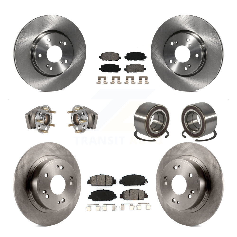Hub Bearing Brake Rotor & Pad Front Rear Kit (10Pc) For 2016-2022 Honda HR-V AWD