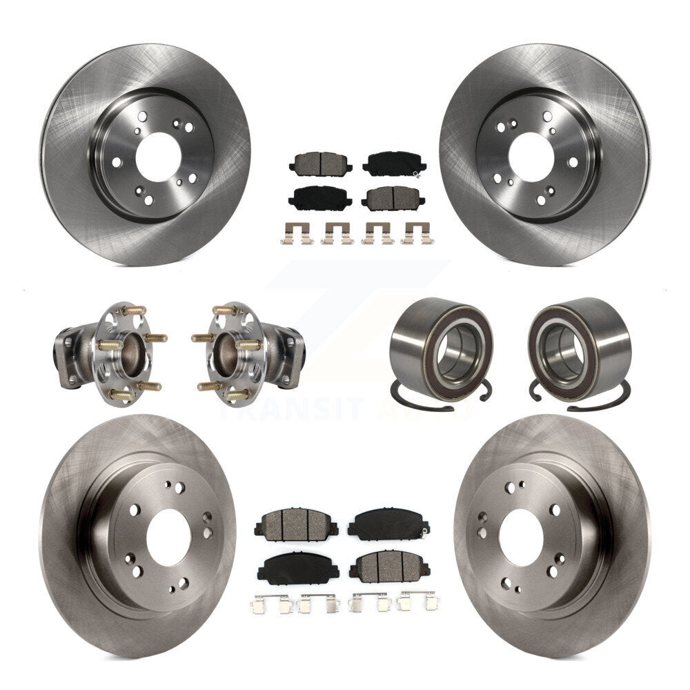 Hub Bearing Brake Rotor & Pad Front Rear Kit (10Pc) For 2016-2022 Honda HR-V FWD