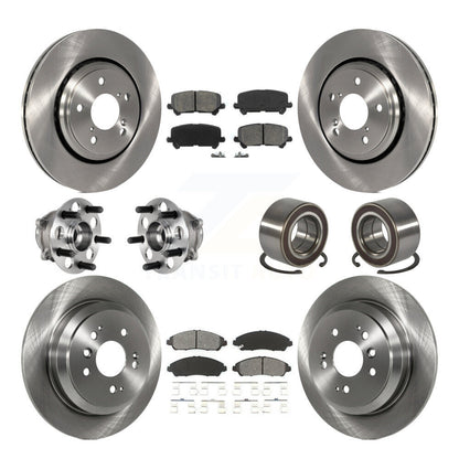 Hub Bearing Brake Rotor Pads Front Rear Kit (10Pc) For 2016-2022 Honda Pilot AWD