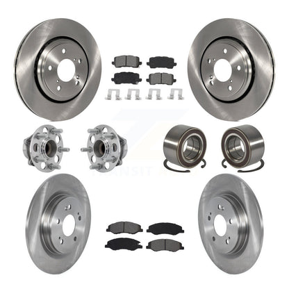 Hub Bearing Brake Rotor & Pads Front Rear Kit (10Pc) For 2018-2023 Honda Odyssey