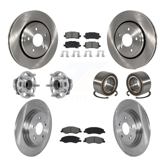 Hub Bearing Brake Rotor & Pads Front Rear Kit (10Pc) For 2018-2023 Honda Odyssey