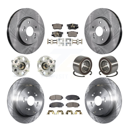 Hub Bearing Disc Brake Rotor Pads Front Rear Kit (10Pc) For Honda CR-V Acura RDX