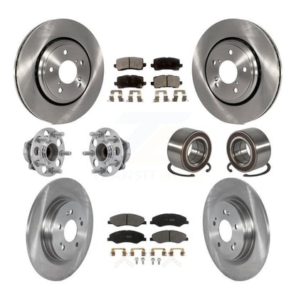 Hub Bearing Brake Rotor & Pads Front Rear Kit (10Pc) For 2018-2023 Honda Odyssey