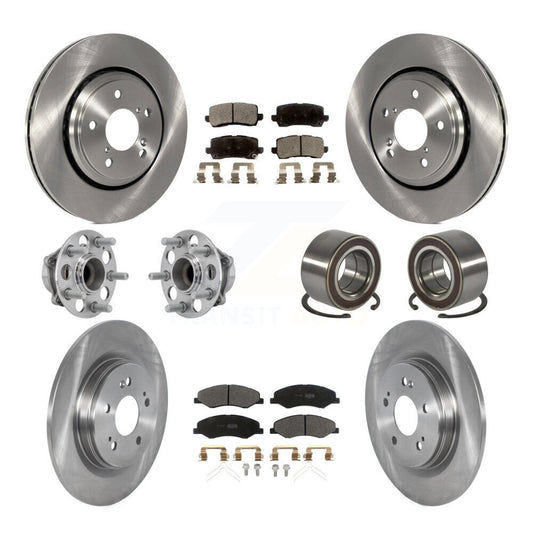 Hub Bearing Brake Rotor & Pads Front Rear Kit (10Pc) For 2018-2023 Honda Odyssey