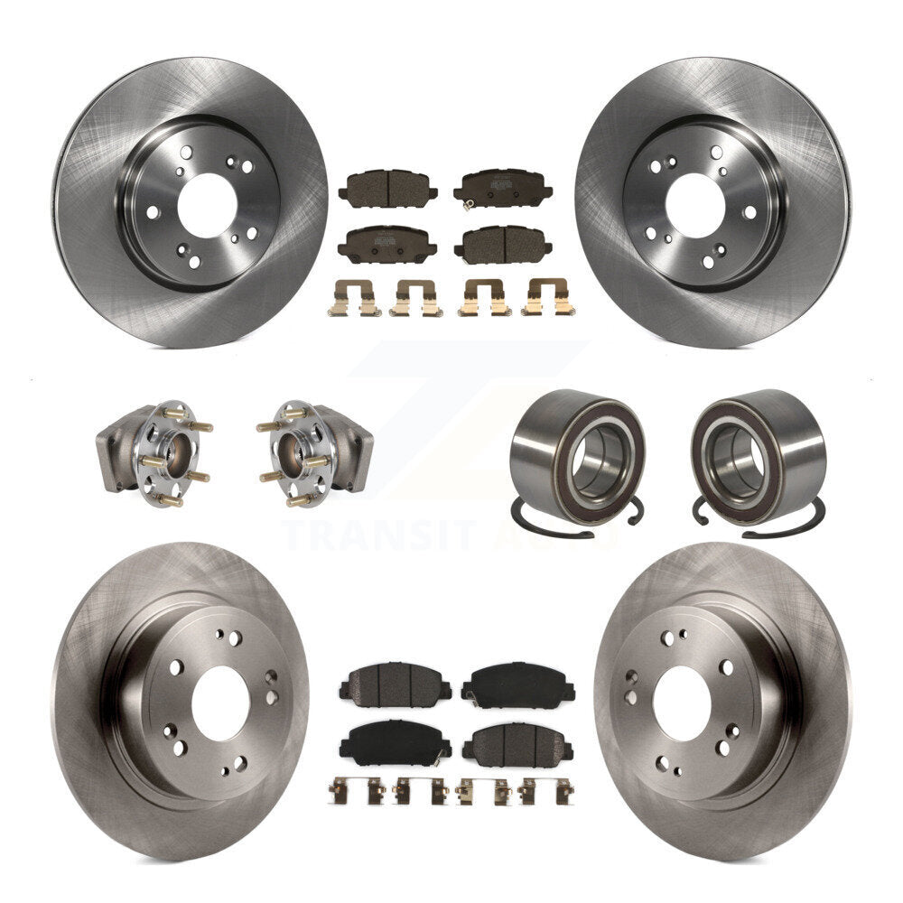 Hub Bearing Brake Rotor & Pad Front Rear Kit (10Pc) For 2016-2022 Honda HR-V AWD