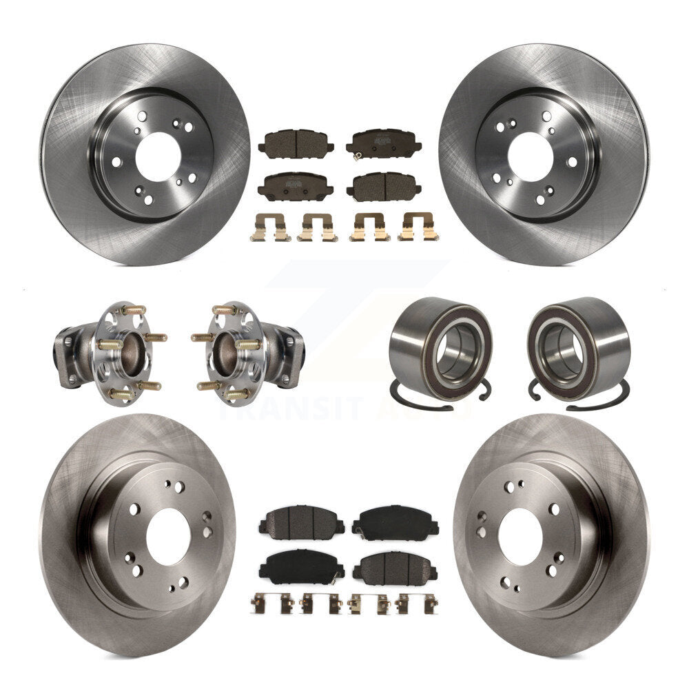Hub Bearing Brake Rotor & Pad Front Rear Kit (10Pc) For 2016-2022 Honda HR-V FWD