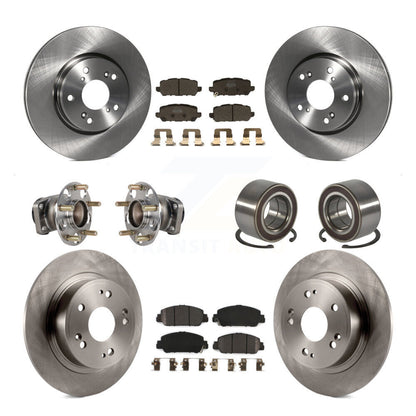 Hub Bearing Brake Rotor & Pad Front Rear Kit (10Pc) For 2016-2022 Honda HR-V FWD