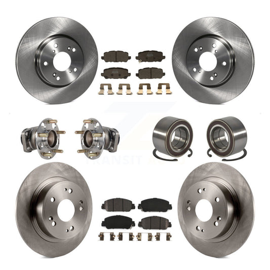 Hub Bearing Brake Rotor & Pad Front Rear Kit (10Pc) For 2016-2022 Honda HR-V FWD
