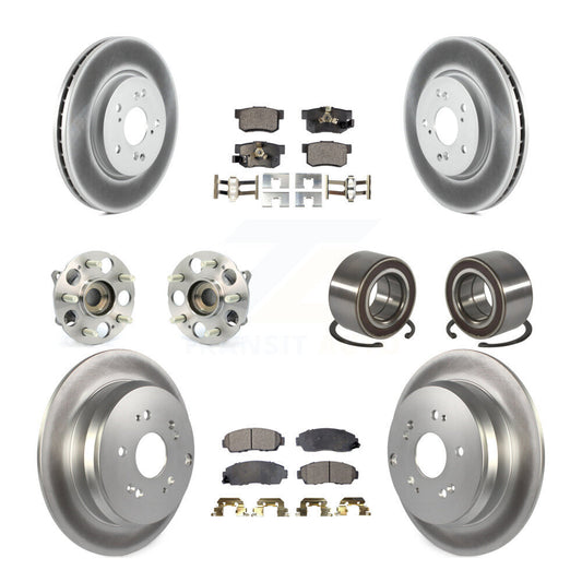 Hub Bearing Coat Brake Rotor Pads Front Rear Kit (10Pc) For Honda CR-V Acura RDX