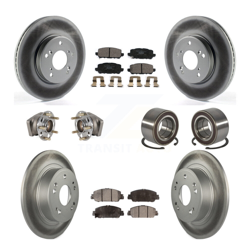 Hub Bearing Coat Brake Rotor Pads Front Rear Kit (10Pc) For 16-22 Honda HR-V AWD