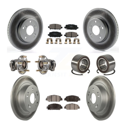 Hub Bearing Coat Brake Rotor Pads Front Rear Kit (10Pc) For 16-22 Honda HR-V FWD