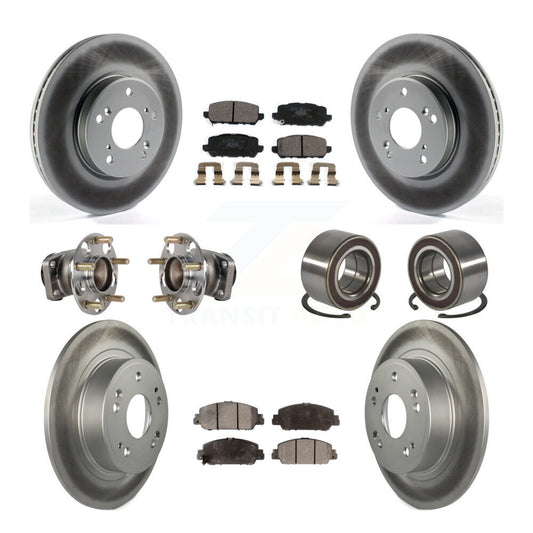 Hub Bearing Coat Brake Rotor Pads Front Rear Kit (10Pc) For 16-22 Honda HR-V FWD