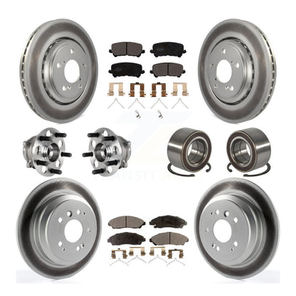 Hub Bearing Coat Brake Rotor Pad Front Rear Kit (10Pc) For 16-22 Honda Pilot AWD