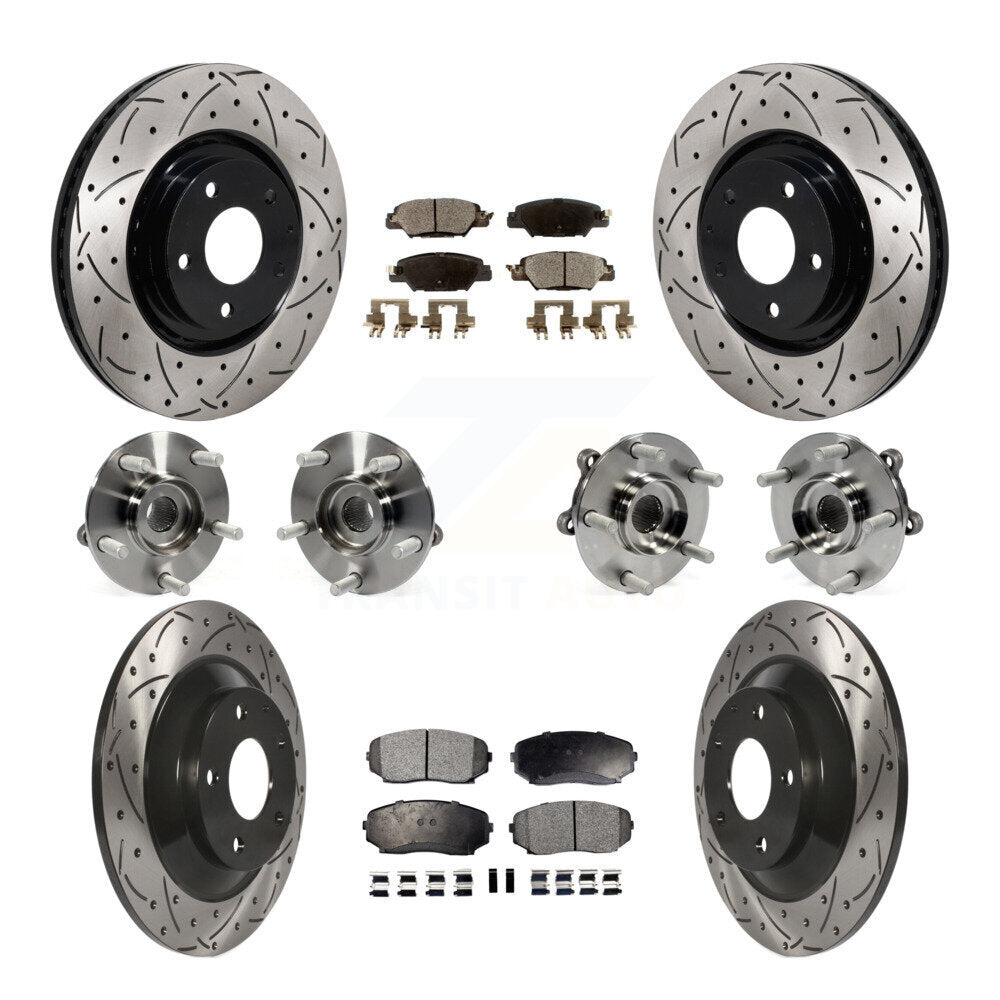 Hub Bearing Coated Disc Brake Rotor And Pad Front Rear Kit (10Pc) For Mazda CX-5