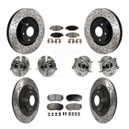 Hub Bearing Coated Disc Brake Rotor And Pad Front Rear Kit (10Pc) For Mazda CX-5