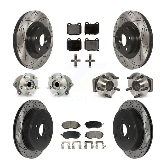 Hub Bearing Coated Disc Brake Rotor And Pad Front Rear Kit (10Pc) For Subaru BRZ