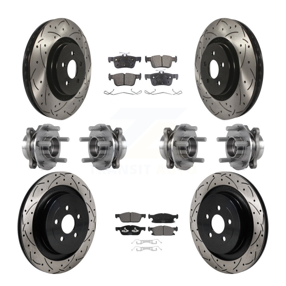 Hub Bearing Coat Brake Rotor Pads Front Rear Kit (10Pc) For Lincoln Nautilus AWD