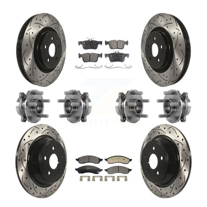 Hub Bearing Coat Brake Rotor Pads Front Rear Kit (10Pc) For Lincoln Nautilus AWD