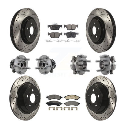 Hub Bearing Coat Brake Rotor Pads Front Rear Kit (10Pc) For Lincoln Nautilus FWD