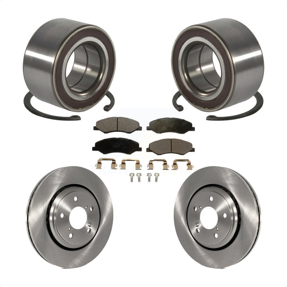 Wheel Bearing Disc Brake Rotors And Pads Front Kit For 2018-2023 Honda Odyssey