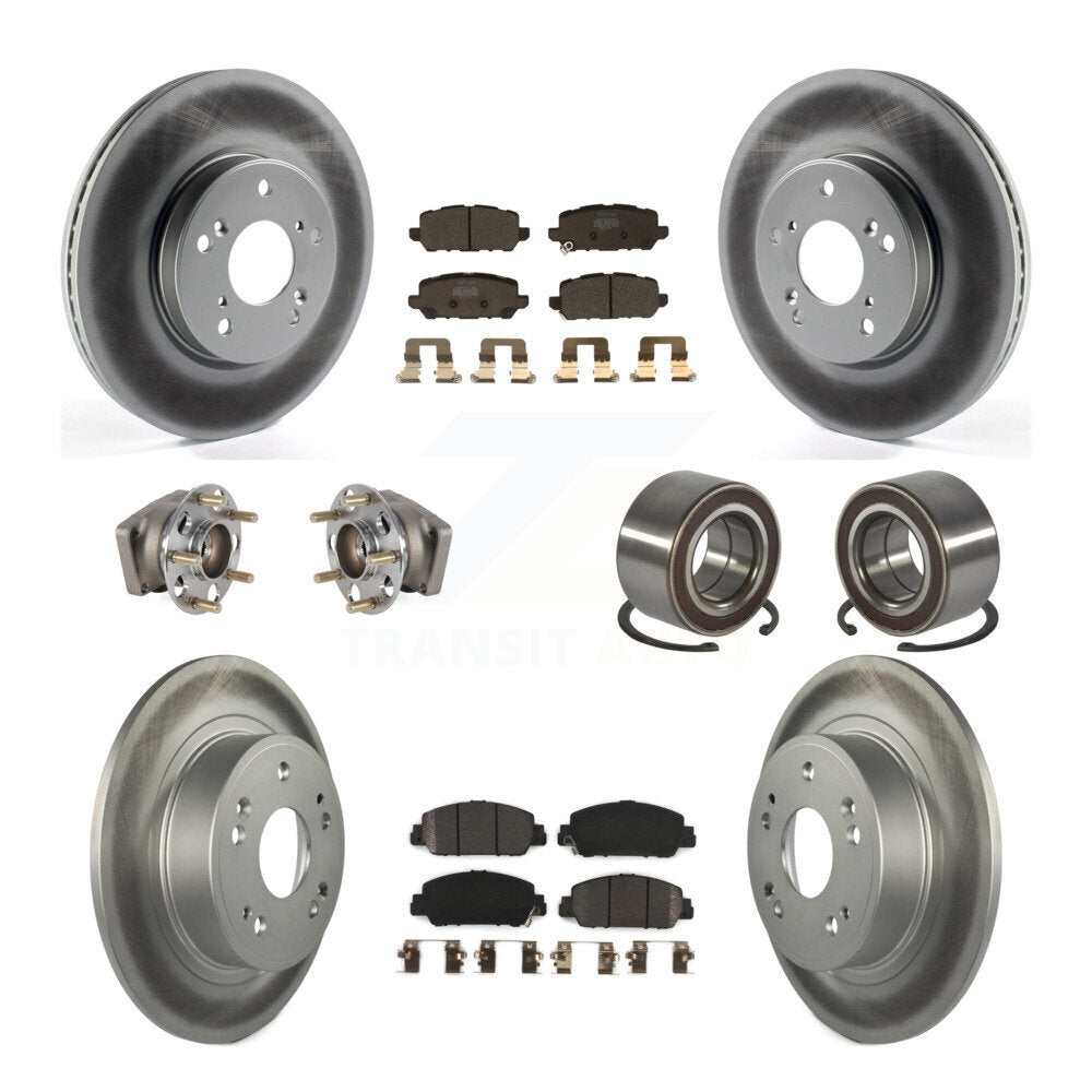 Hub Bearing Coat Brake Rotor Pads Front Rear Kit (10Pc) For 16-22 Honda HR-V AWD